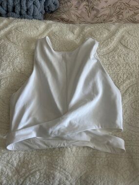 Athleta White Cropped High-Neck Tank